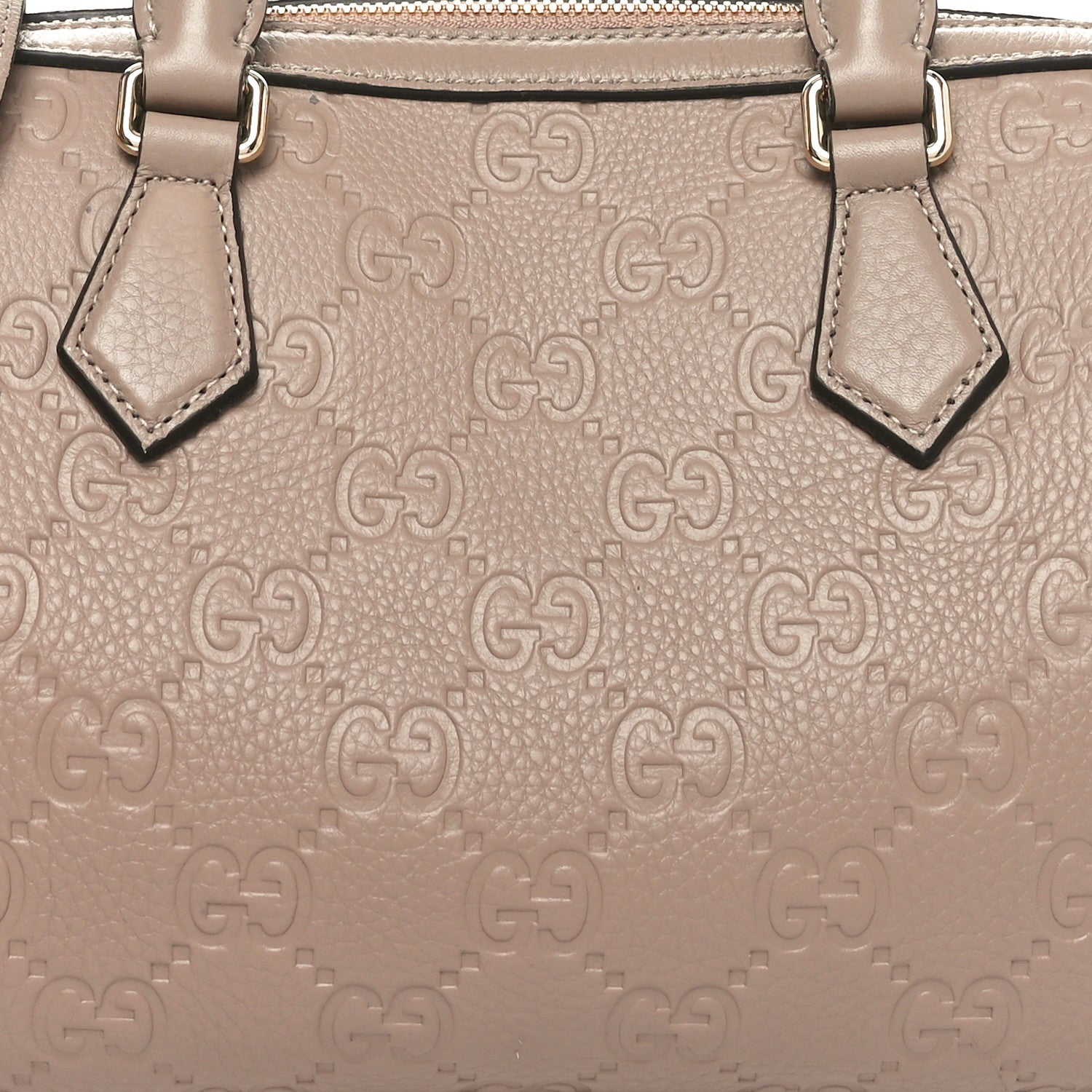 Gucci Calfskin GG Emblem Small Top Handle Bag Taupe 8 of 10
