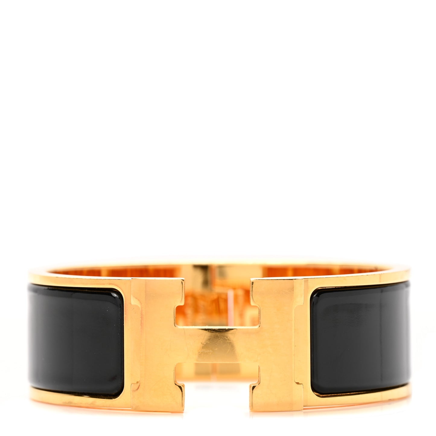 Enamel Wide Clic Clac H Bracelet GM Black