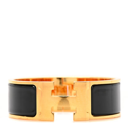 Hermes Enamel Wide Clic Clac H Bracelet GM Black 1 of 6