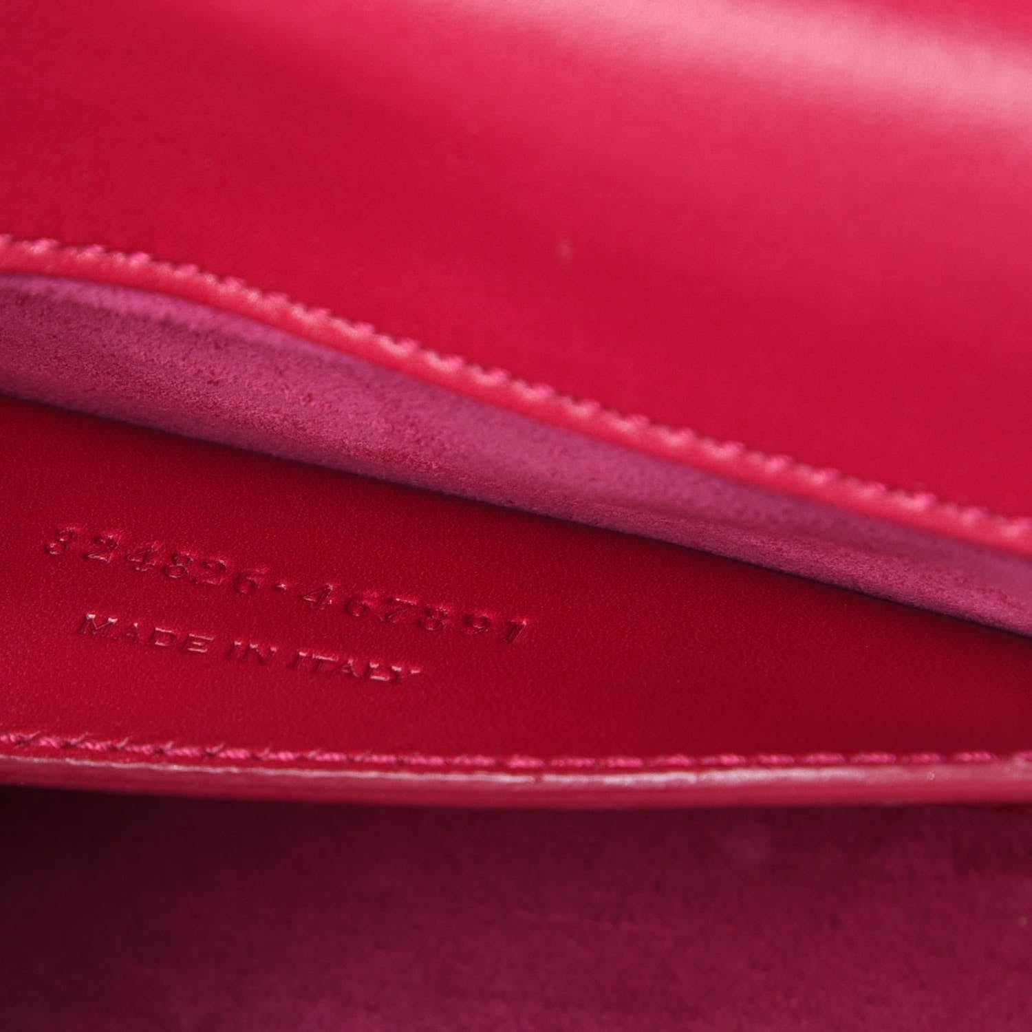 Saint Laurent Patent Grain de Poudre Lutetia Flap Clutch Fuchsia 12 of 13