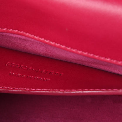 Saint Laurent Patent Grain de Poudre Lutetia Flap Clutch Fuchsia 12 of 13