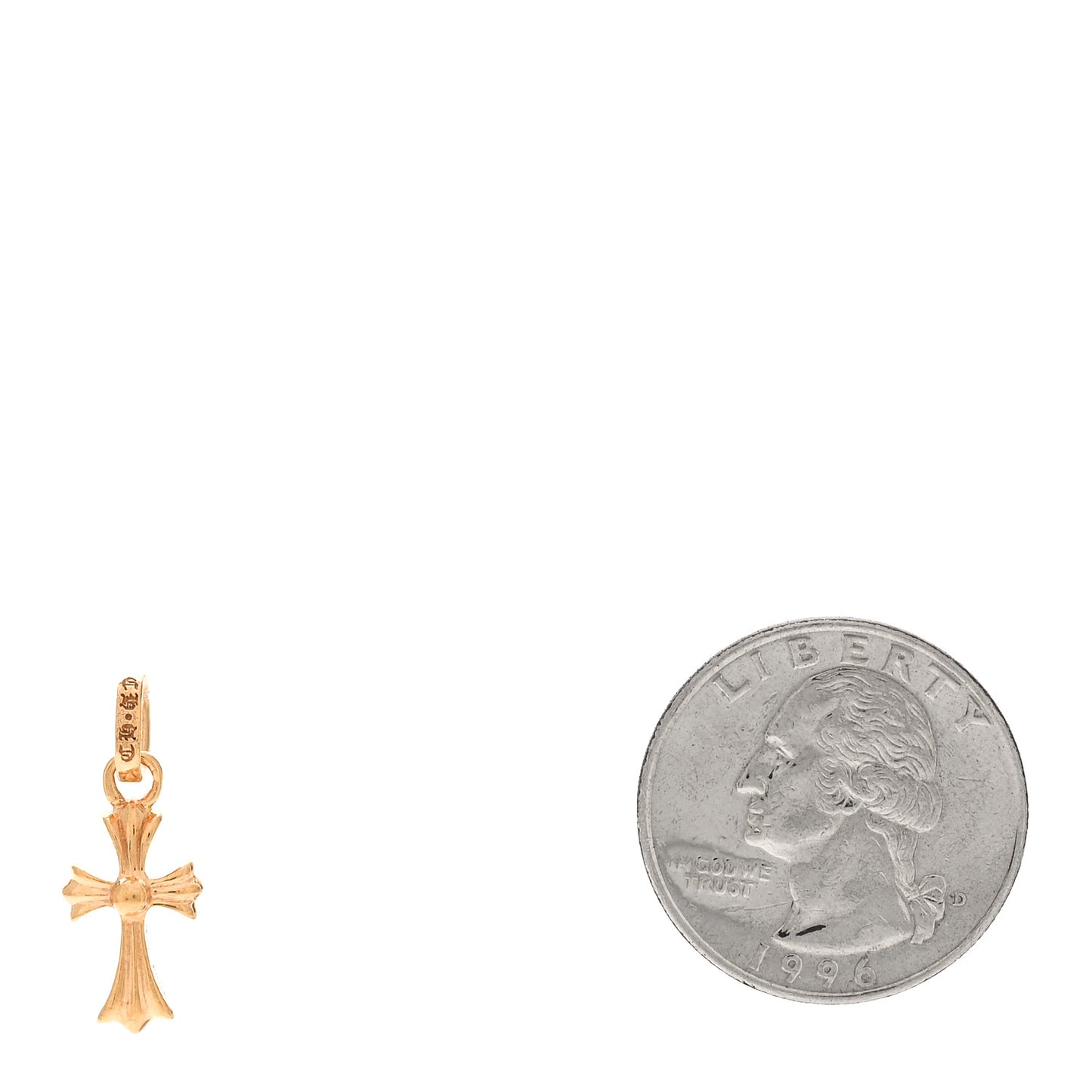 22K Yellow Gold Baby Fat Cross Pendant