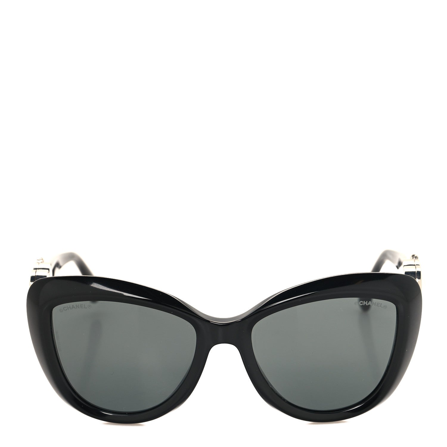 Chanel Acetate Enamel Heart Butterfly Sunglasses 5517 Black 2 of 9