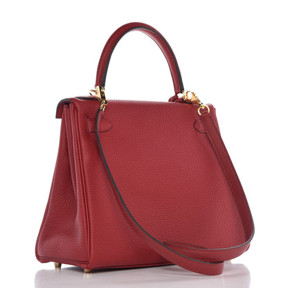 Hermes Togo Kelly Retourne 28 Rouge Grenat 4 of 37