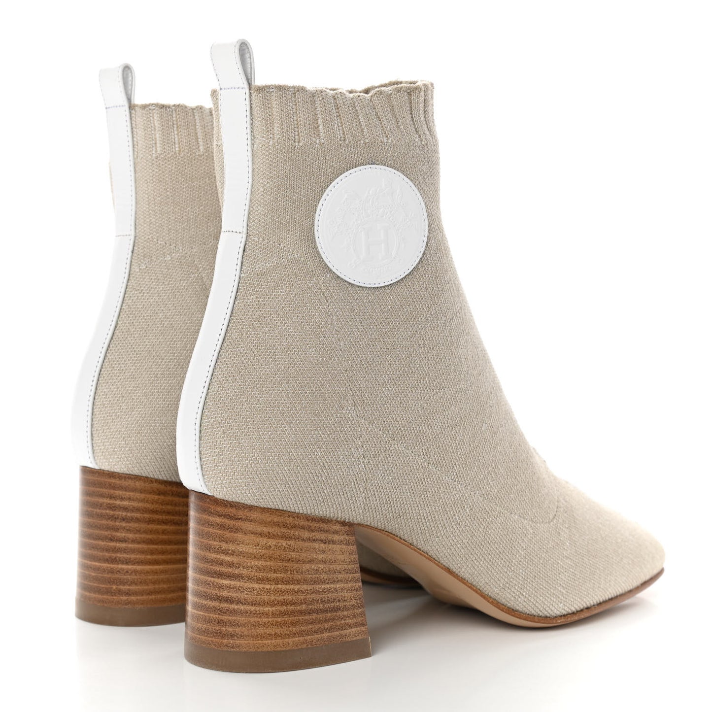 Knit Calfskin Volver 60 Ankle Boots 36 Nocciola