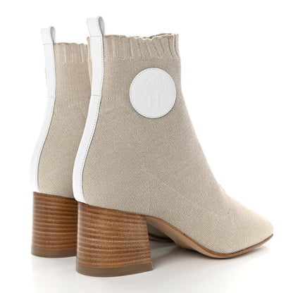 Hermes Knit Calfskin Volver 60 Ankle Boots 36 Nocciola 4 of 9