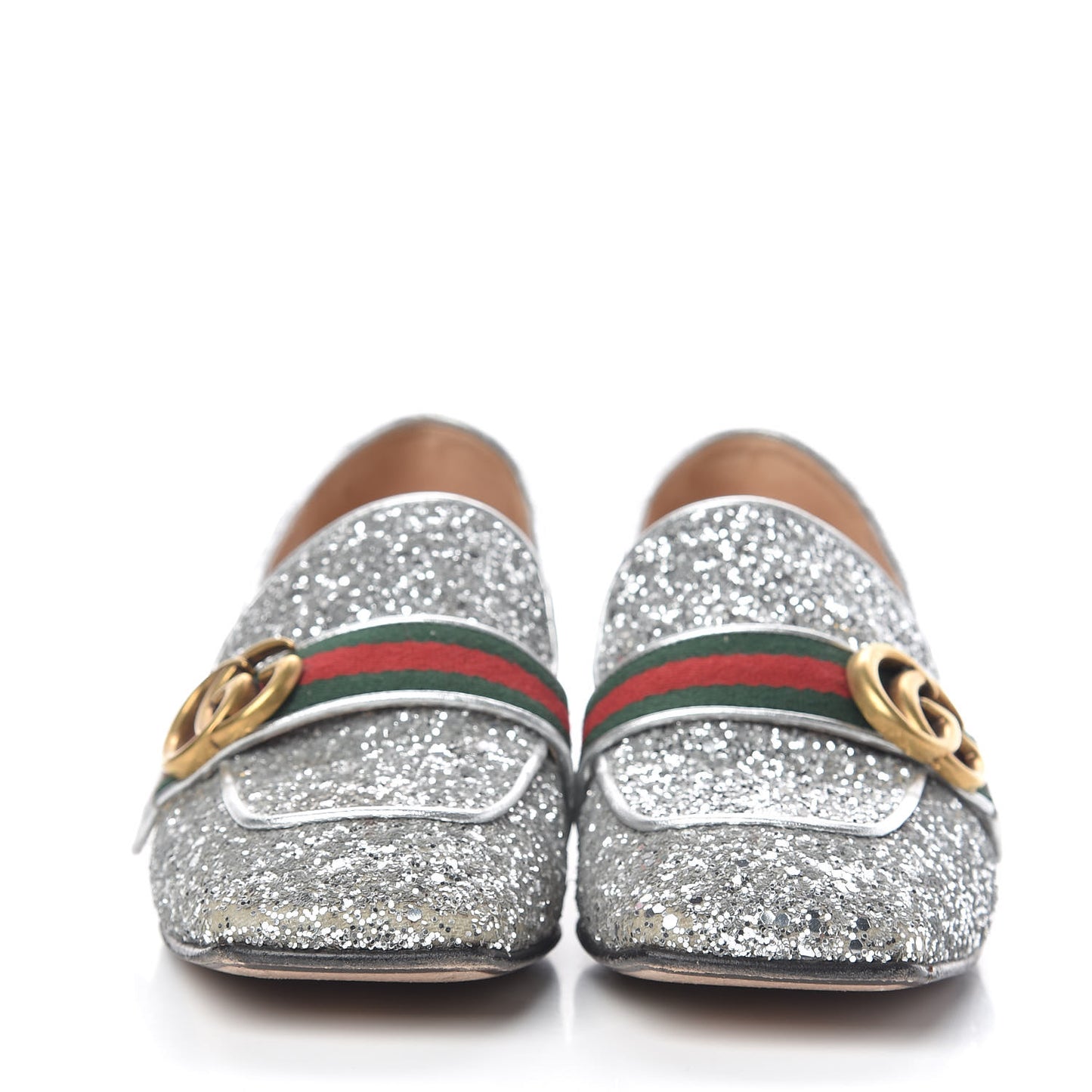 Glitter Web Peyton Loafers 38 Silver