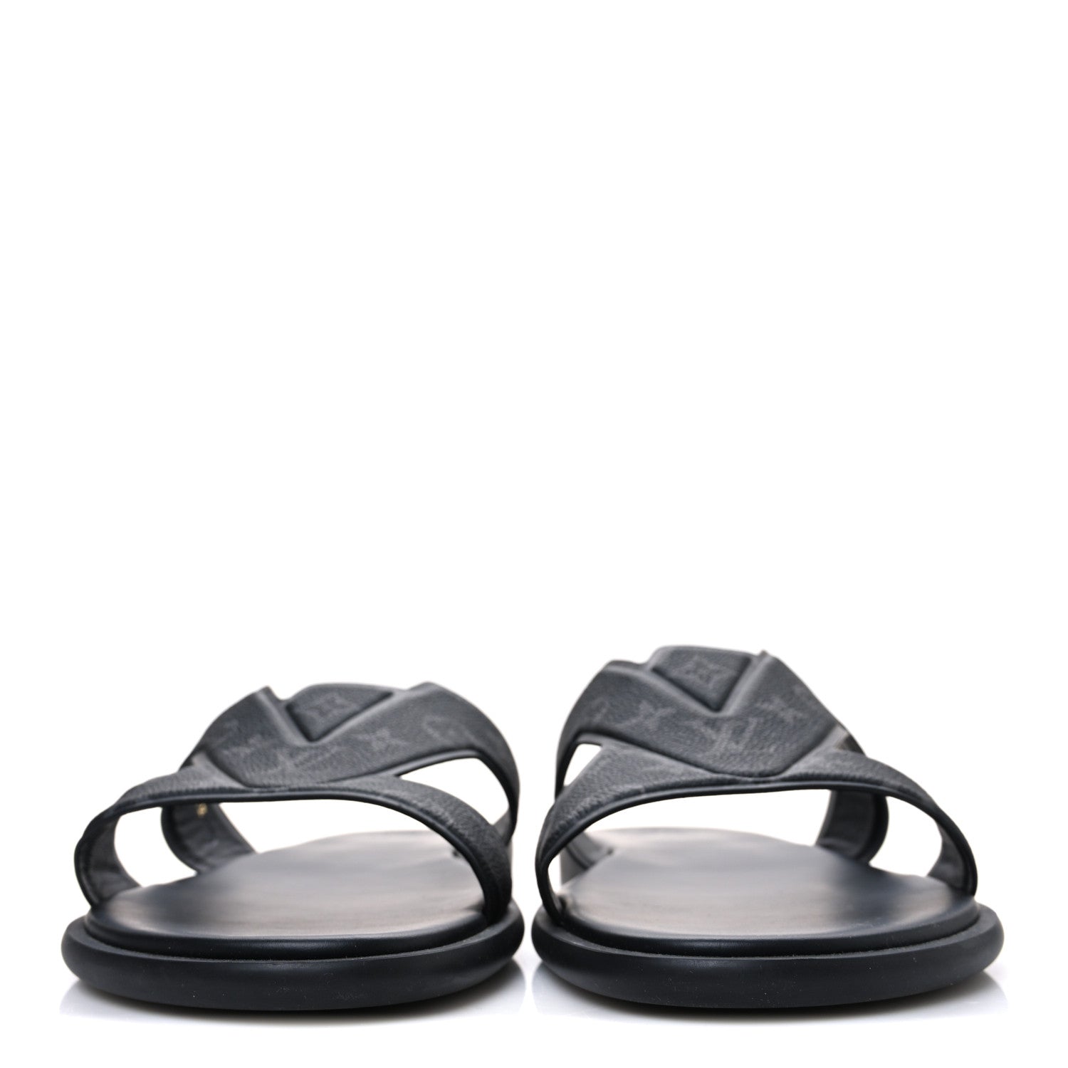 Louis Vuitton Monogram Eclipse Calfskin Mens LV Oasis Mules 12 Black 3 of 10