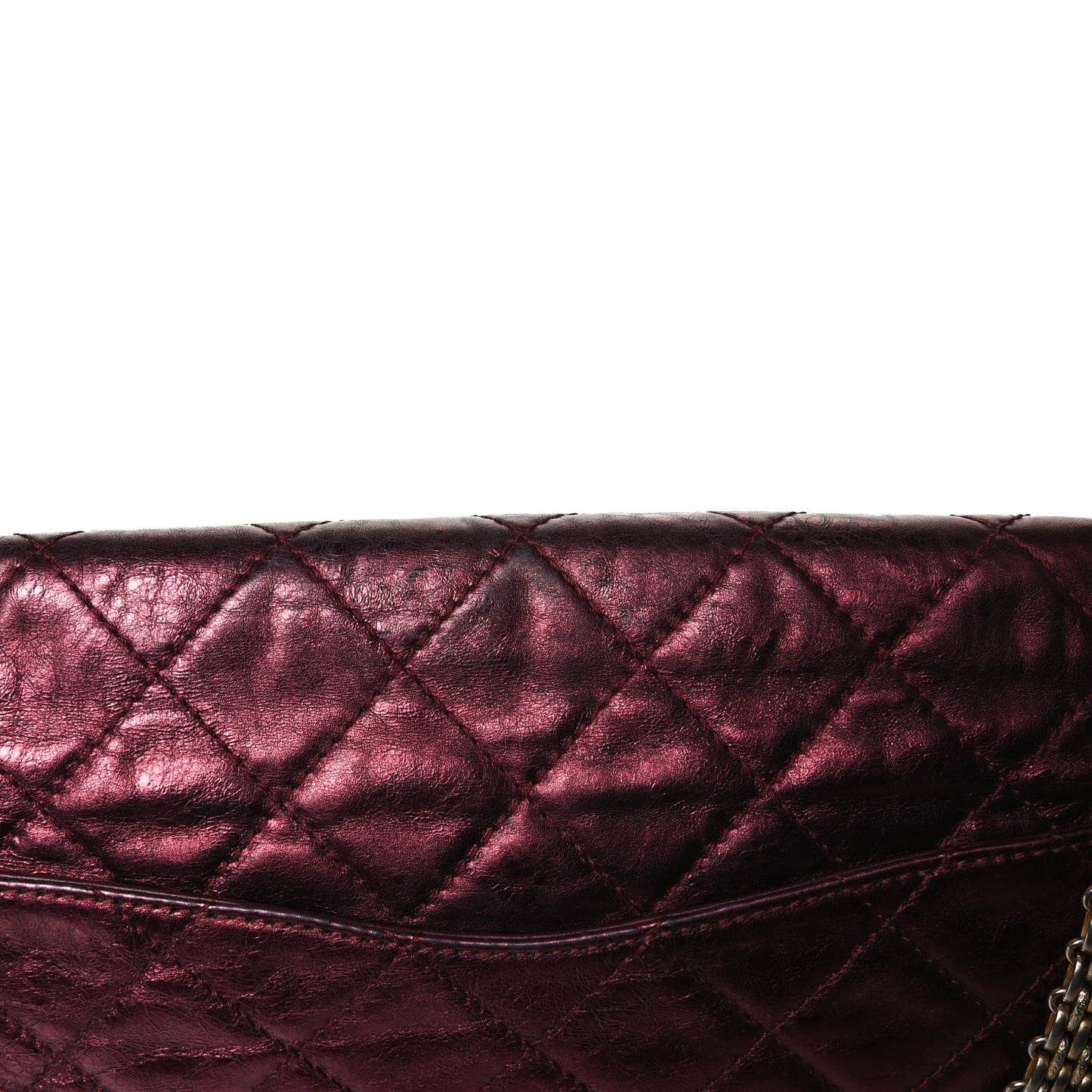 Metallic Aged Calfskin Quilted 2.55 Reissue 226 Flap Dark Red