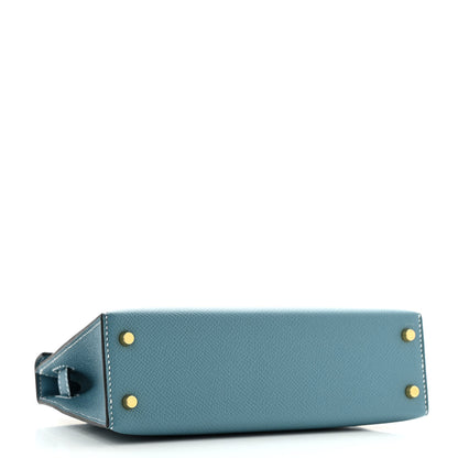 Hermes Epsom Mini Kelly Sellier 20 New Blue Jean 4 of 10