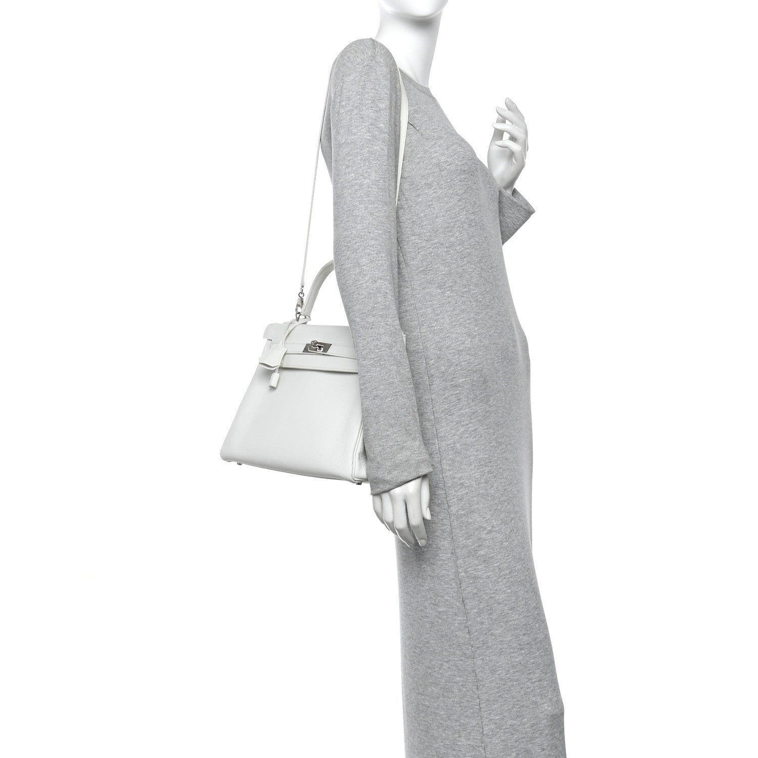 Hermes Taurillon Clemence Kelly Retourne 32 White 2 of 14