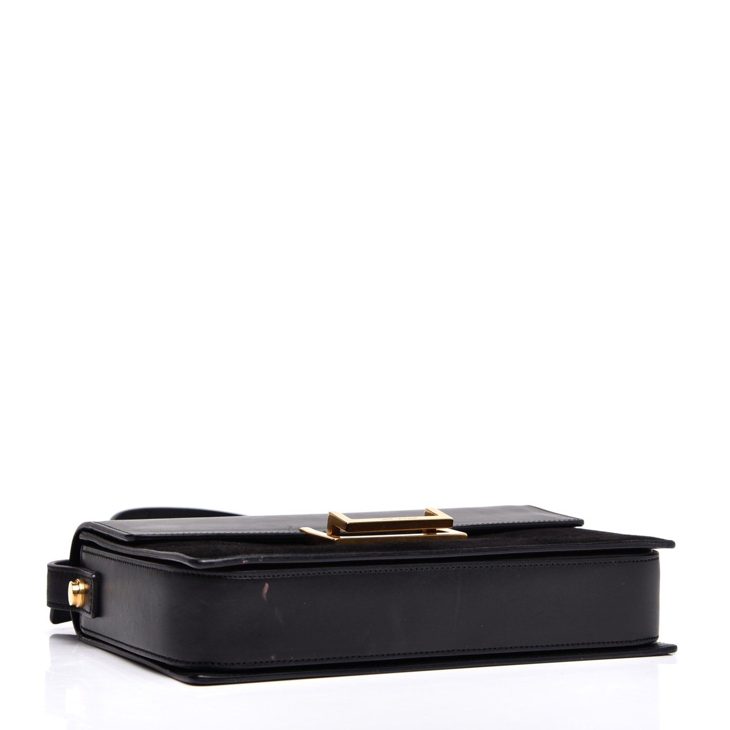Suede Calfskin Medium Classic Lulu Bag Black