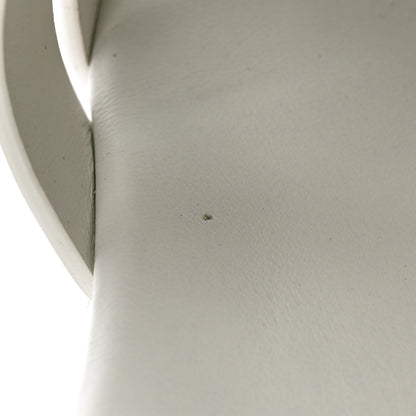 Prada Vitello Metal Triangle Logo Monolith 55mm Cage Sandals 37 Platino 10 of 12