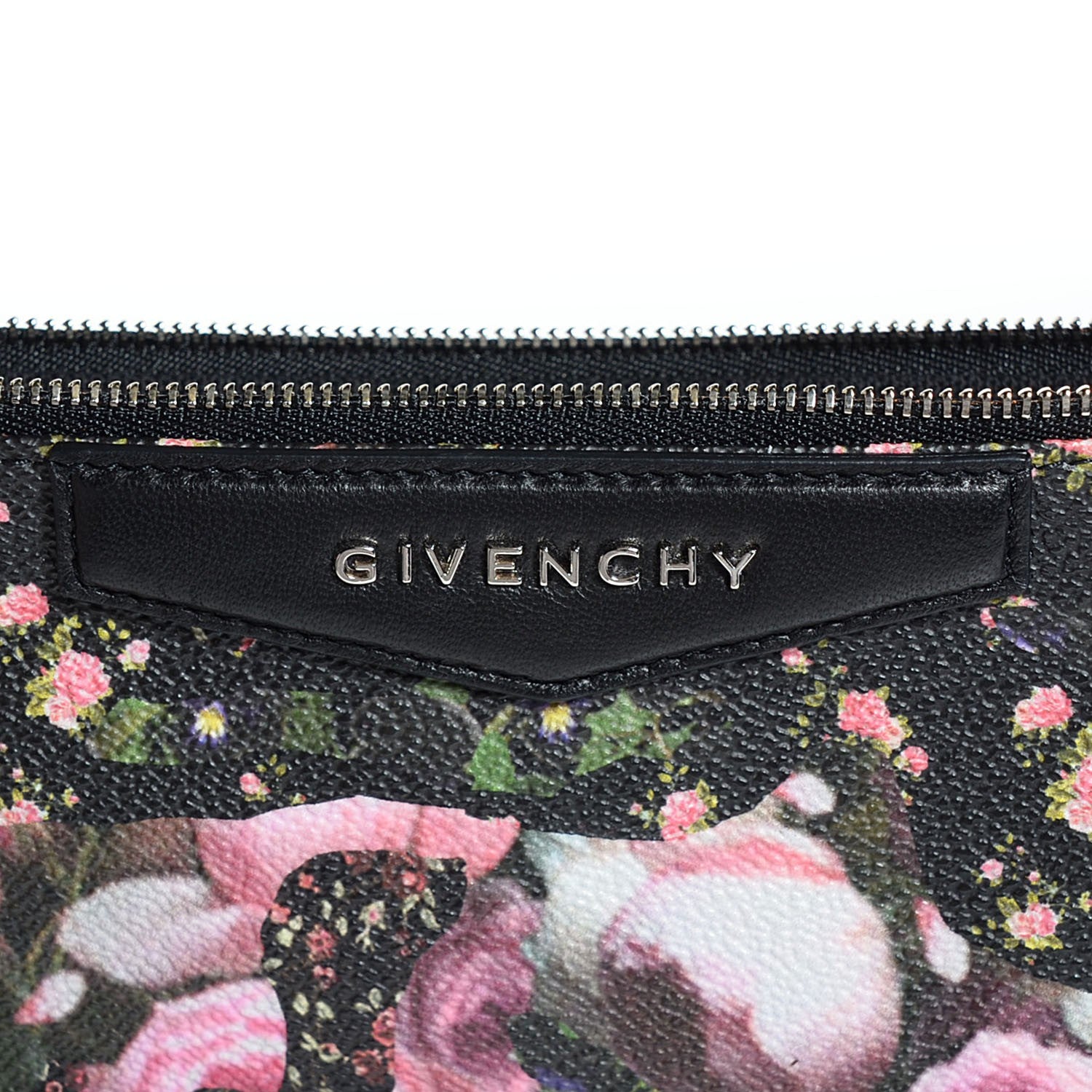 Givenchy Coated Canvas Roses Camouflage Print Medium Antigona Zip Pouch Black 7 of 9