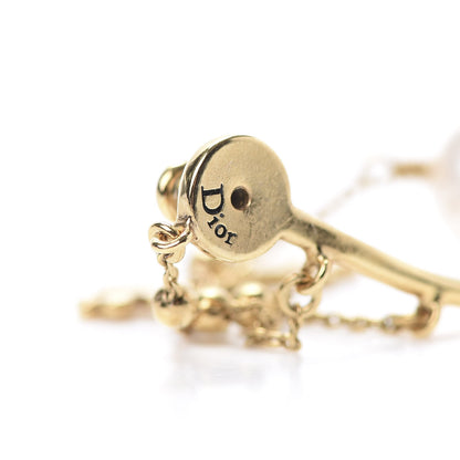 Christian Dior Pearl Shiny-D Earring Gold 4 of 5