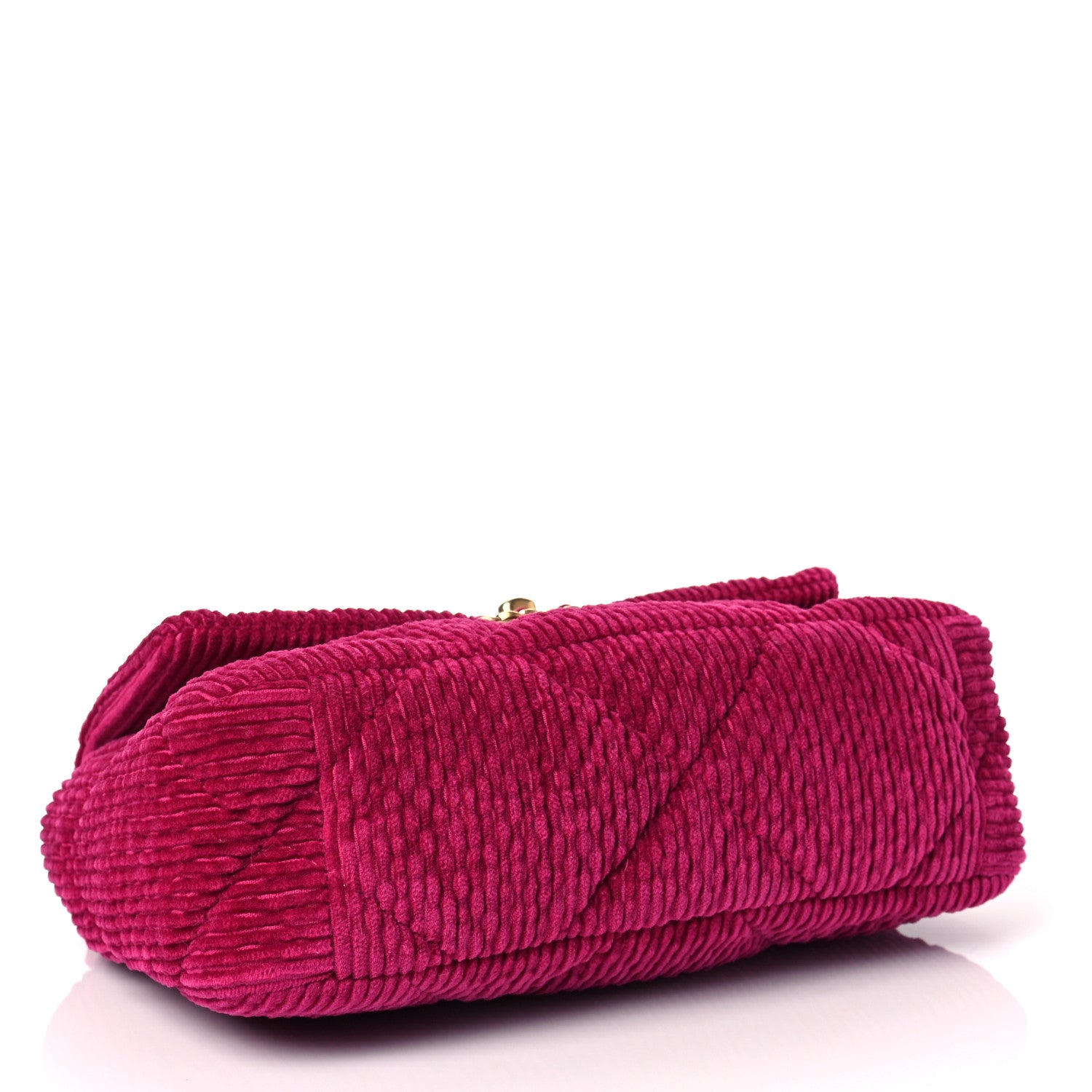 Chanel Corduroy Quilted Medium Chanel 19 Flap Dark Pink 4 of 8