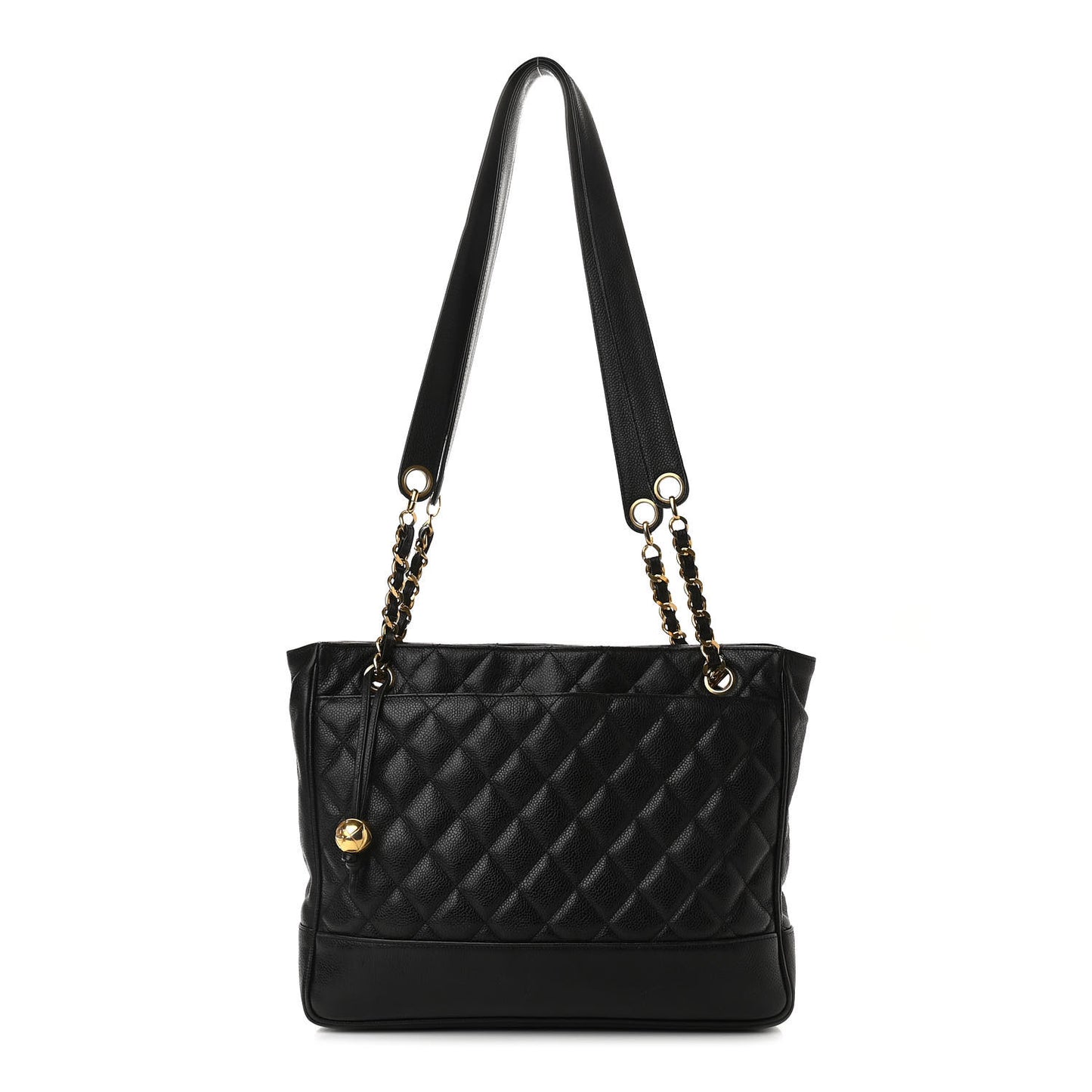 Caviar Quilted Shoulder Bag Black