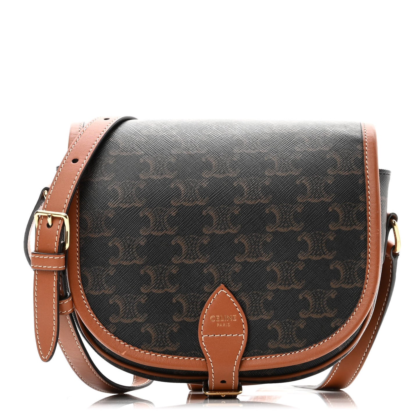 Triomphe Canvas Medium Folco Bag Tan