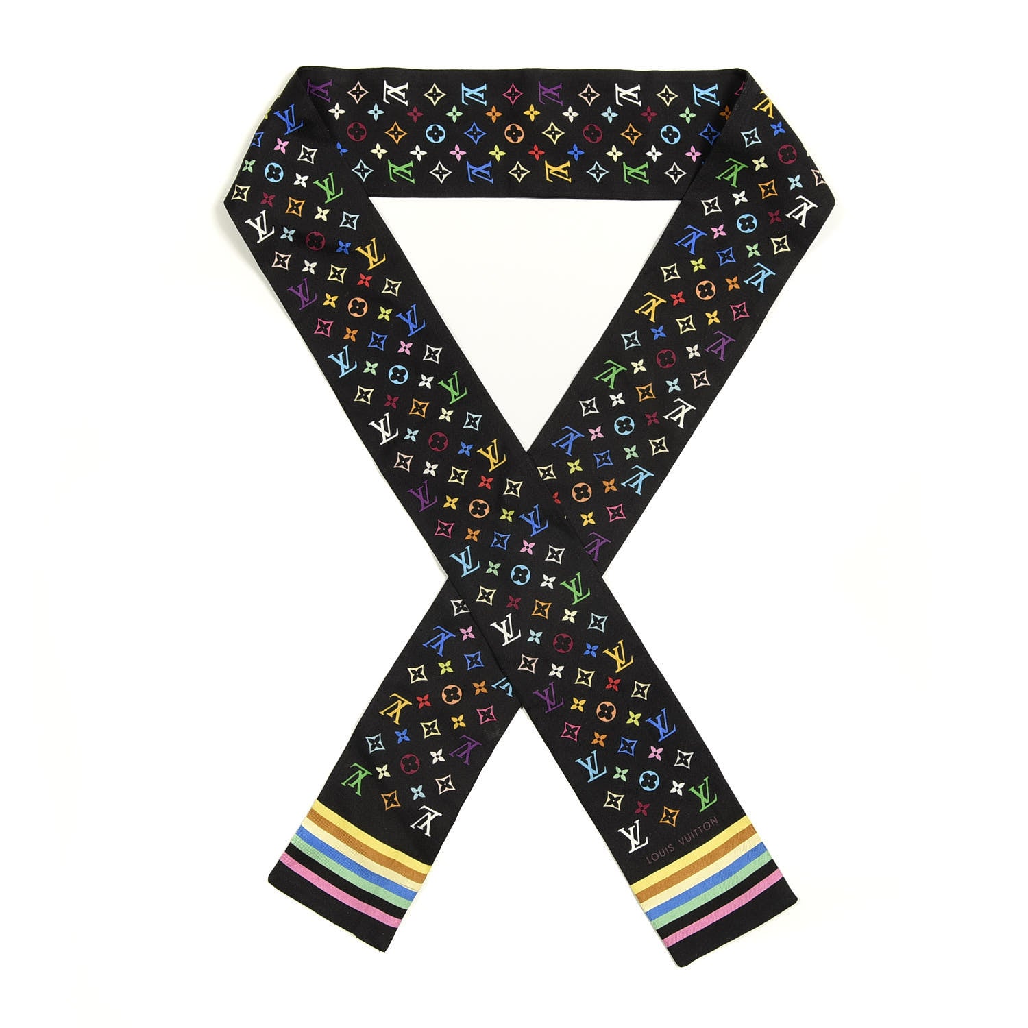 Louis Vuitton Silk Monogram Multicolor Bandeau Black 1 of 3