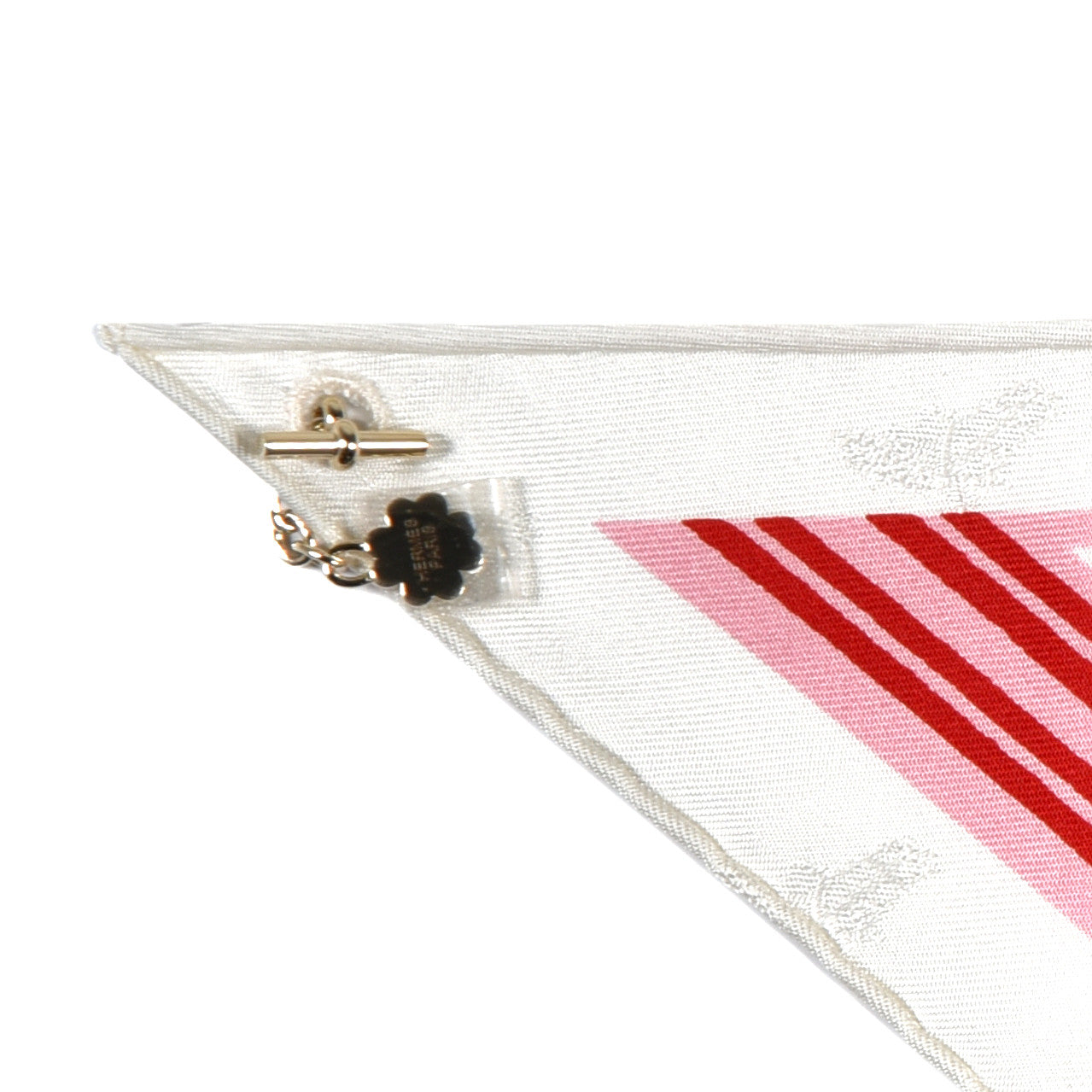 Silk Garde Robe Pop Charm Triangle Scarf 55 Multicolor White
