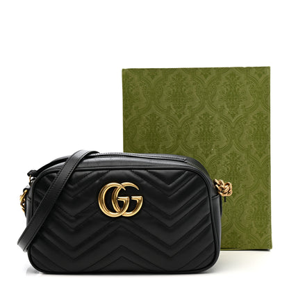 Gucci Calfskin Matelasse Small GG Marmont Chain Shoulder Bag Black 12 of 12