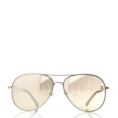 Chanel Metal Aviator CC Sunglasses 4189-T-Q Gold 2 of 8