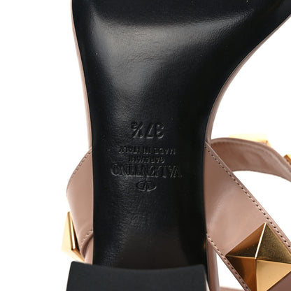 Valentino Garavani Calfskin Roman Stud 60mm Sandals 37.5 Rose Cannelle 6 of 9