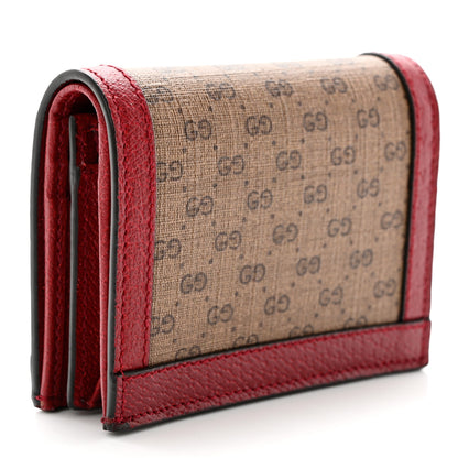 Gucci X DORAEMON Mini Vintage GG Supreme Monogram Card Case Wallet Beige Cherry Red 3 of 8