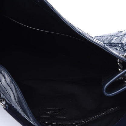 Saint Laurent Crinkled Calfskin Matelasse Monogram Niki Shoulder Bag Deep Marine 4 of 4