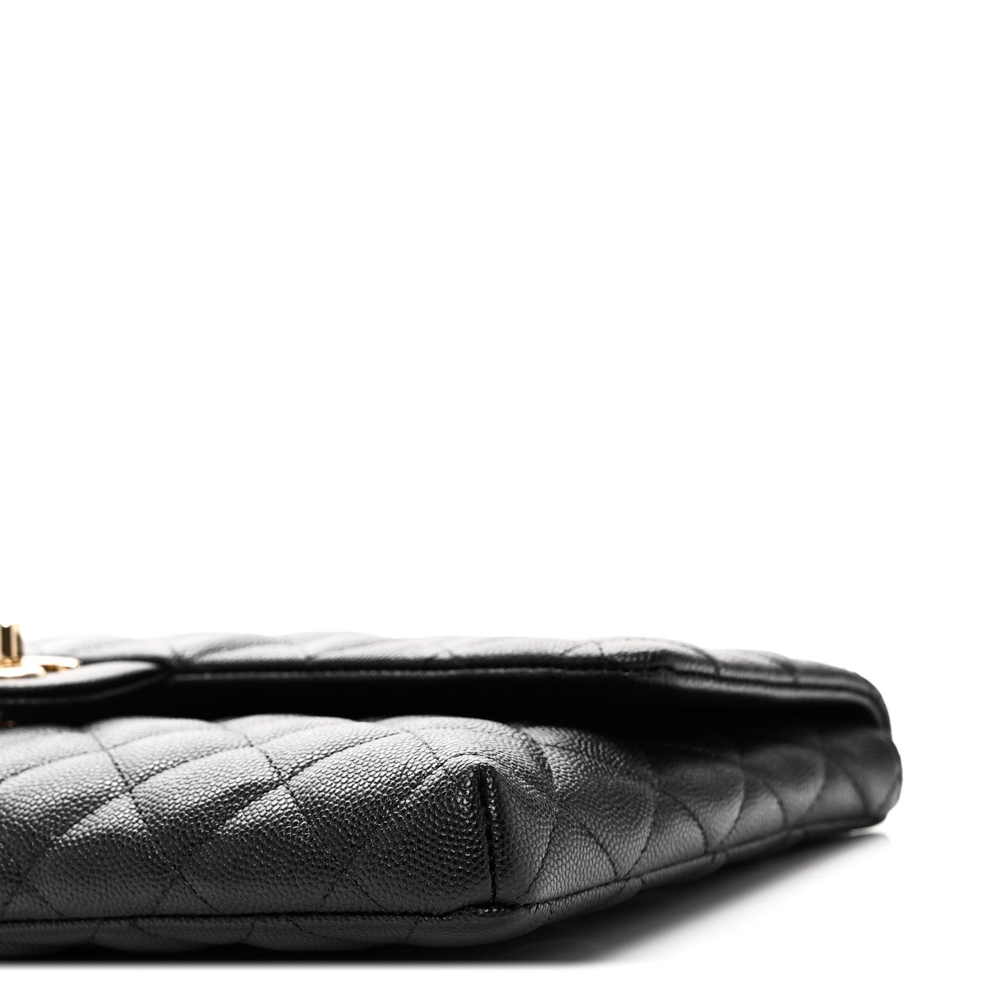Caviar Quilted Flap Clutch Black