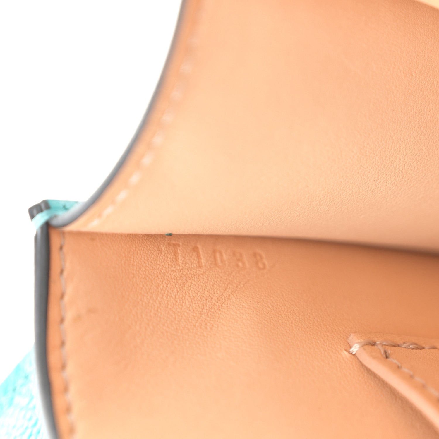 Moynat Carat Calfskin Gabrielle Clutch Turquoise 7 of 10