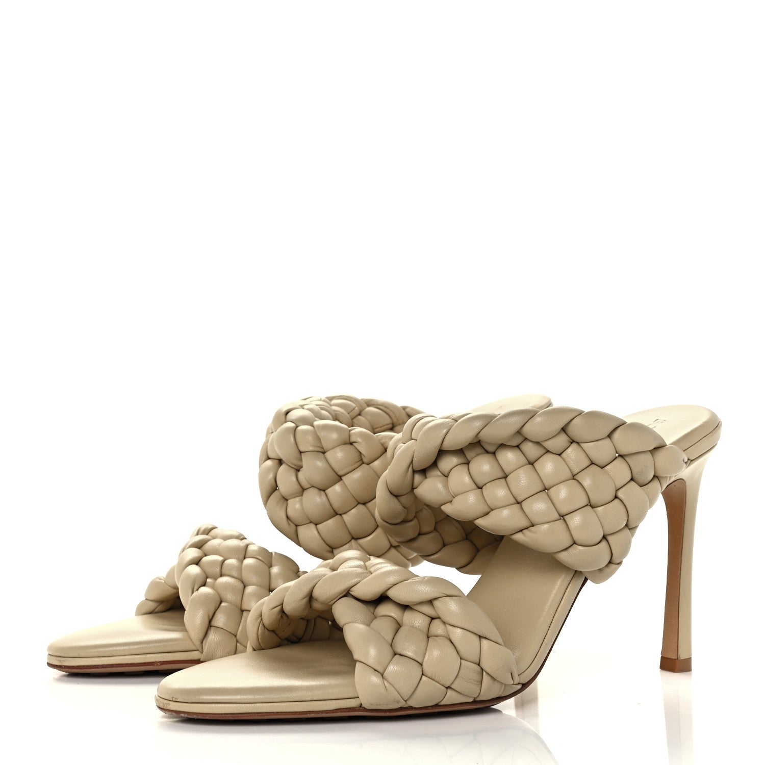Bottega Veneta Nappa Twisted Padded Intrecciato Curve Slide Sandals 40 Tapioca 2 of 9