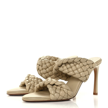Bottega Veneta Nappa Twisted Padded Intrecciato Curve Slide Sandals 40 Tapioca 2 of 9