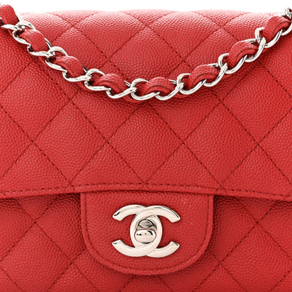 Chanel Caviar Quilted Mini Rectangular Flap Red 8 of 11