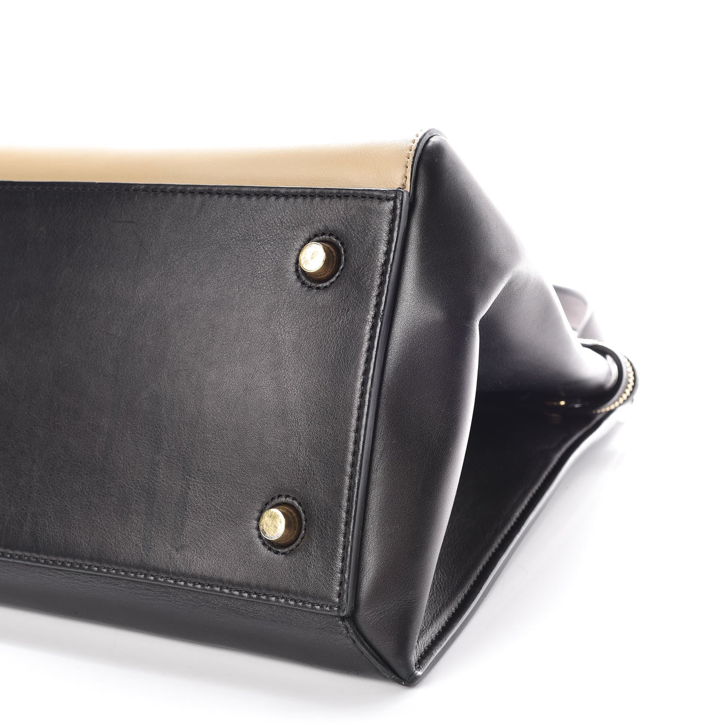 Celine Smooth Calfskin Medium Bi-Color Edge Shoulder Bag Black Cream 6 of 15