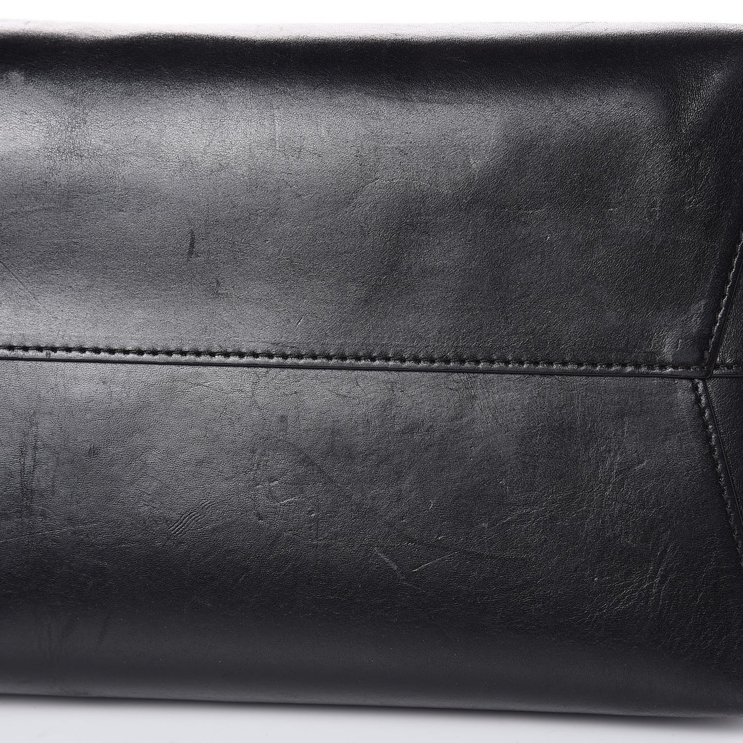 Smooth Calfskin Large Shopping Tote Black Argento