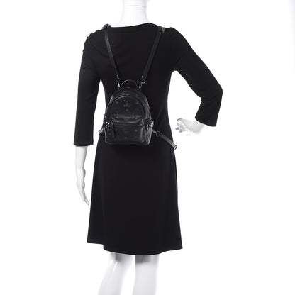 MCM Visetos Studded X-Mini Bebe Boo Backpack Black 2 of 10