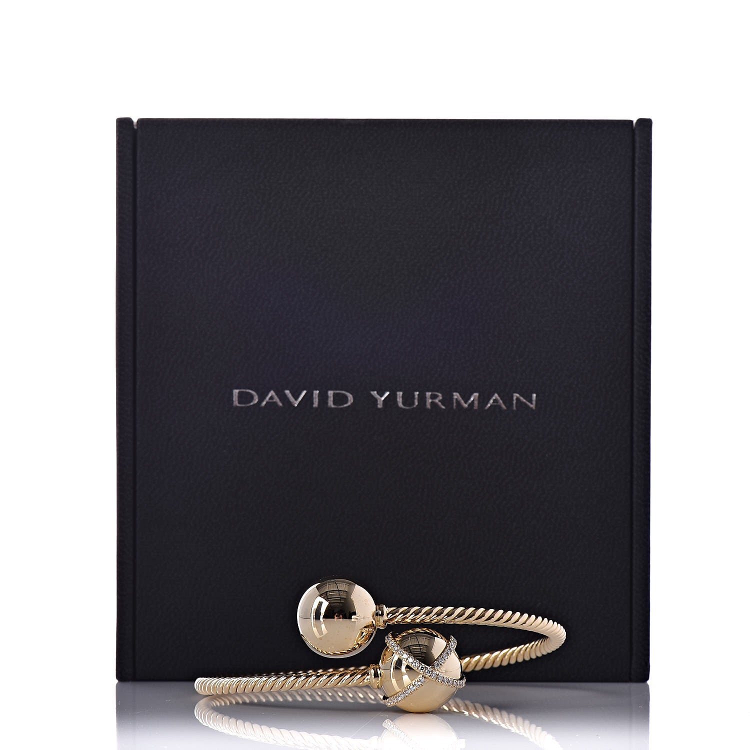 David Yurman 18K Yellow Gold Diamond Solari Bypass Bracelet 6 of 6