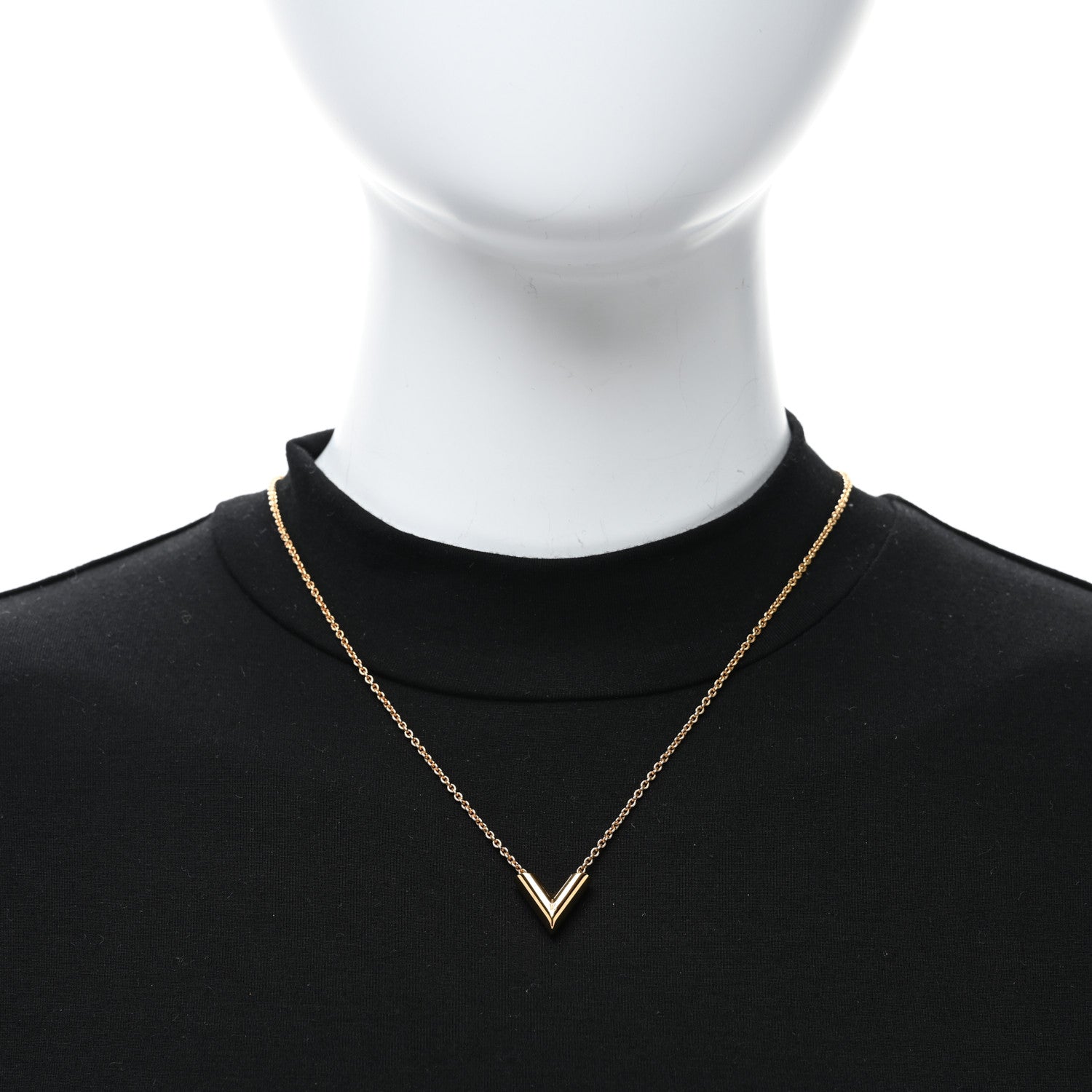 Louis Vuitton Essential V Necklace Gold 3 of 4