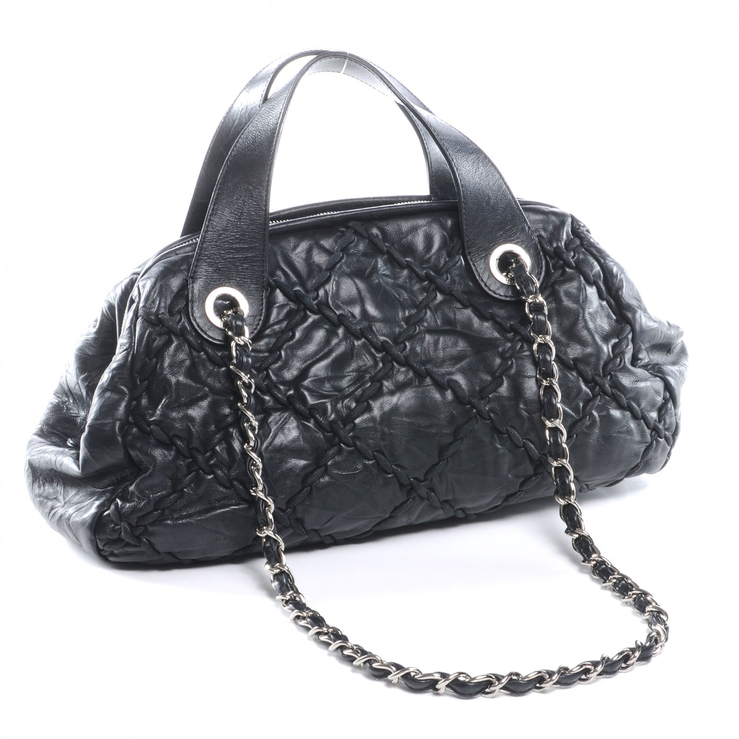 Chanel Calfskin Ultra Stitch Bowler Black 3 of 7