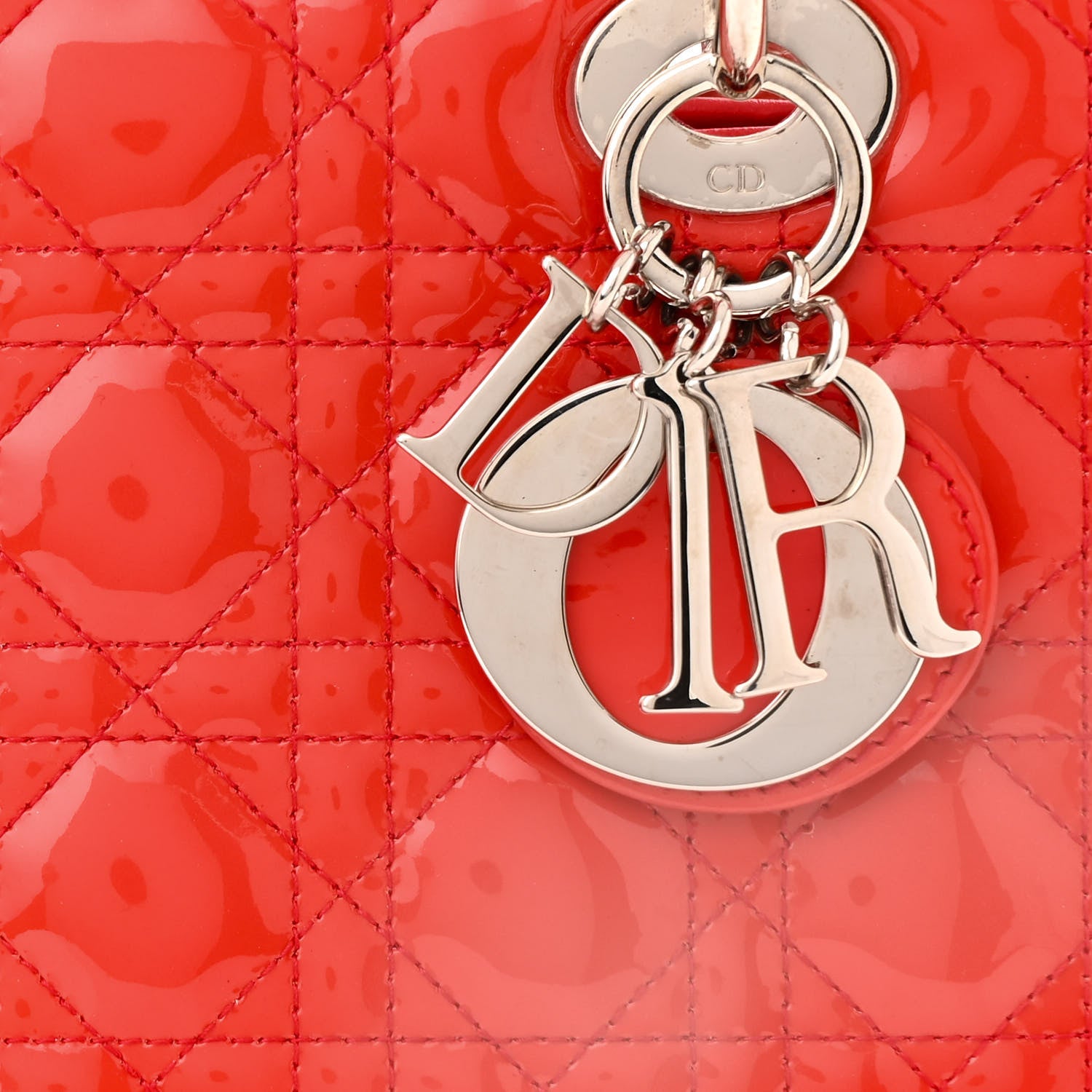 Christian Dior Patent Cannage Medium Lady Dior Red 8 of 10