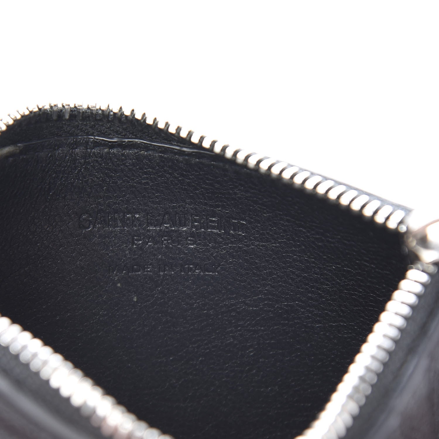 Saint Laurent Grained Calfskin 5 Fragments Zip Pouch Card Holder Black 6 of 13