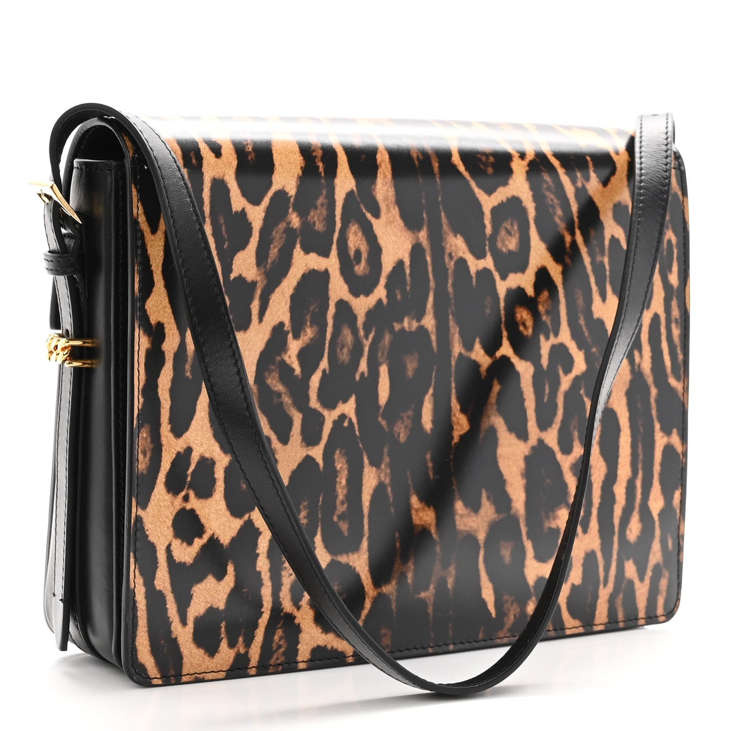 Calfskin Leopard Large Grace Bag Dark Mustard