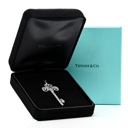 Tiffany Platinum Pink Sapphire Enchant Heart Key Pendant 5 of 5