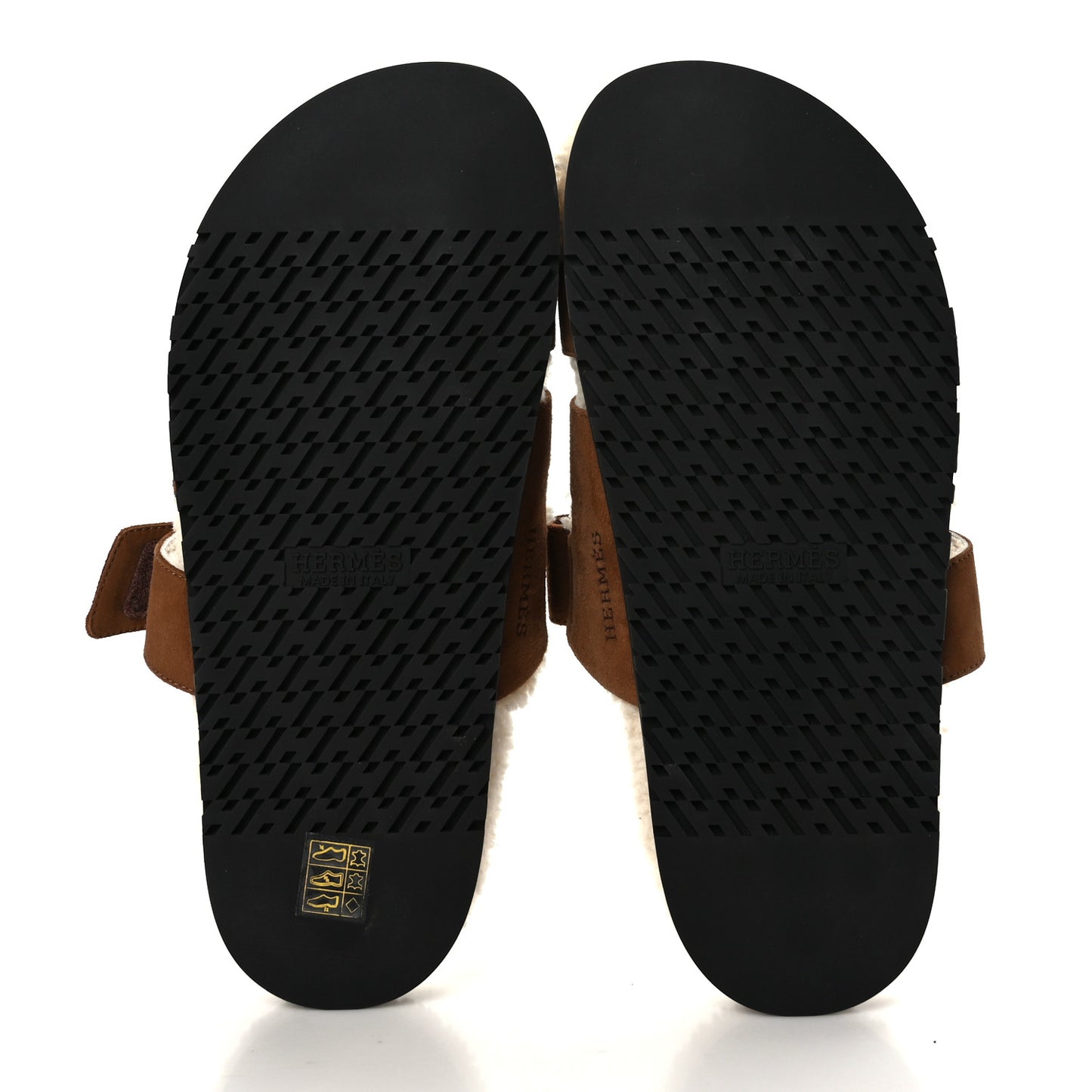 Suede Goatskin Woolskin Mens Chypre Sandals 40 Brun Fume Ecru