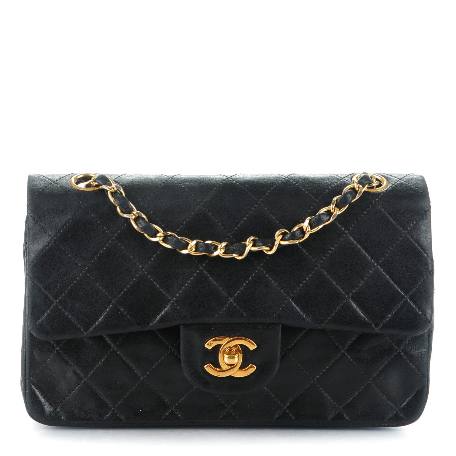 Chanel Lambskin Quilted Small Double Flap Black 1 of 8
