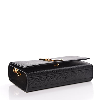 Saint Laurent Grain De Poudre Small Monogram Kate Satchel Black 4 of 11