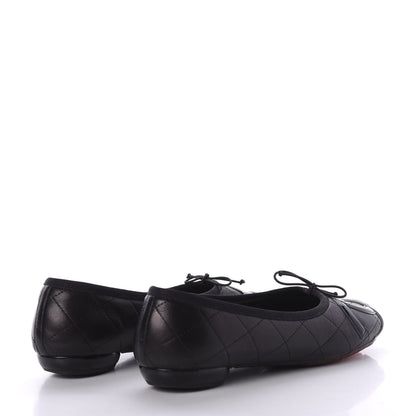 Chanel Lambskin Quilted Cambon Ballerina Flats 38 Black 4 of 10