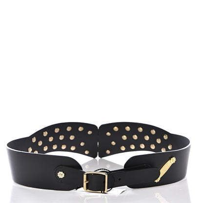 Gucci Calfskin Studded Torchon GG Marmont Selleria Belt 90 36 Black Multicolor 2 of 4