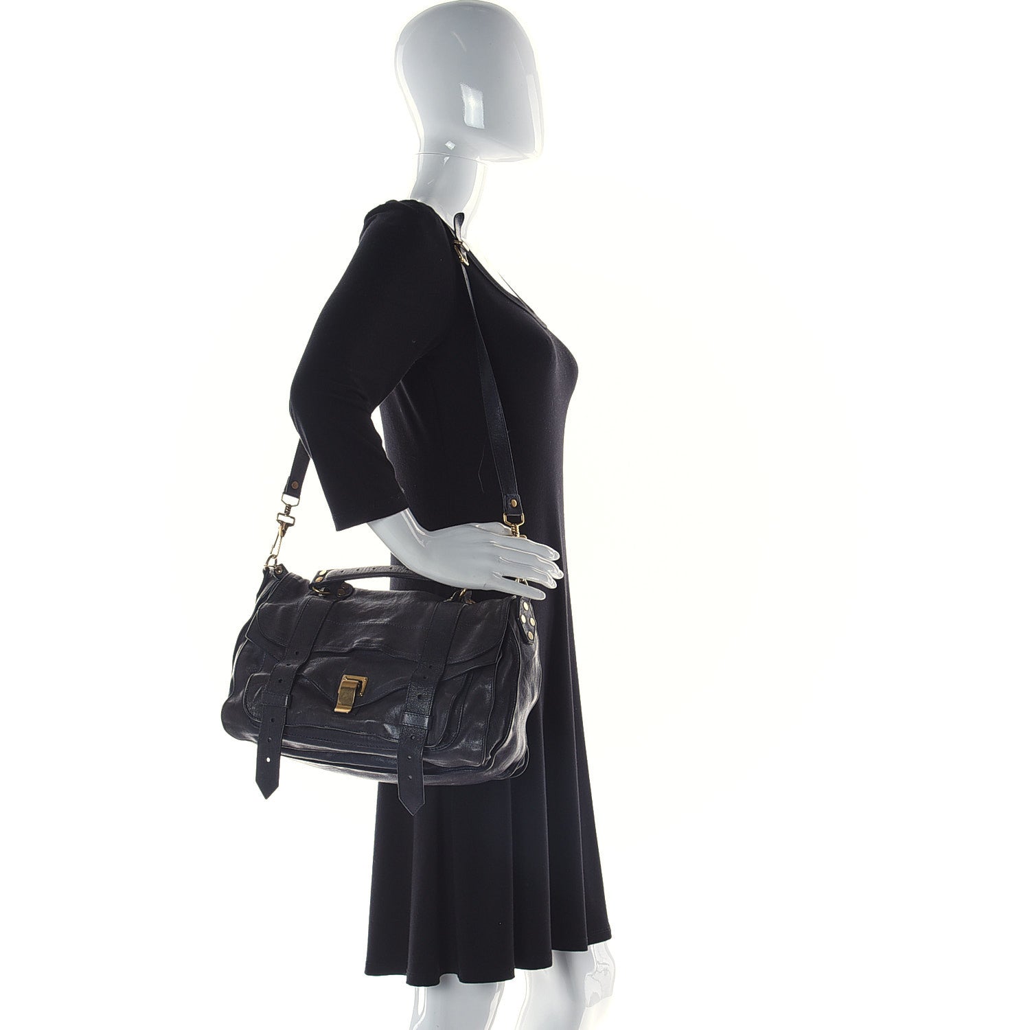 Proenza Schouler Lambskin Medium PS1 Satchel Midnight 2 of 11